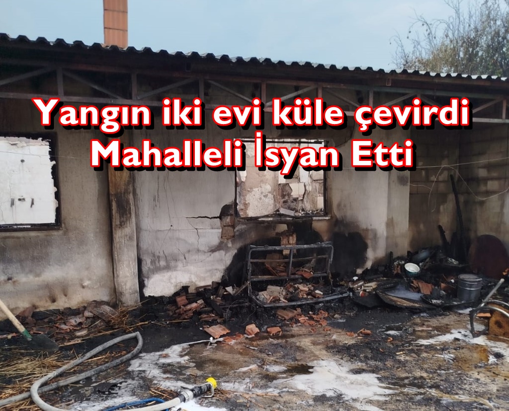 Çivril’de Yangın İki Evi Kül Etti