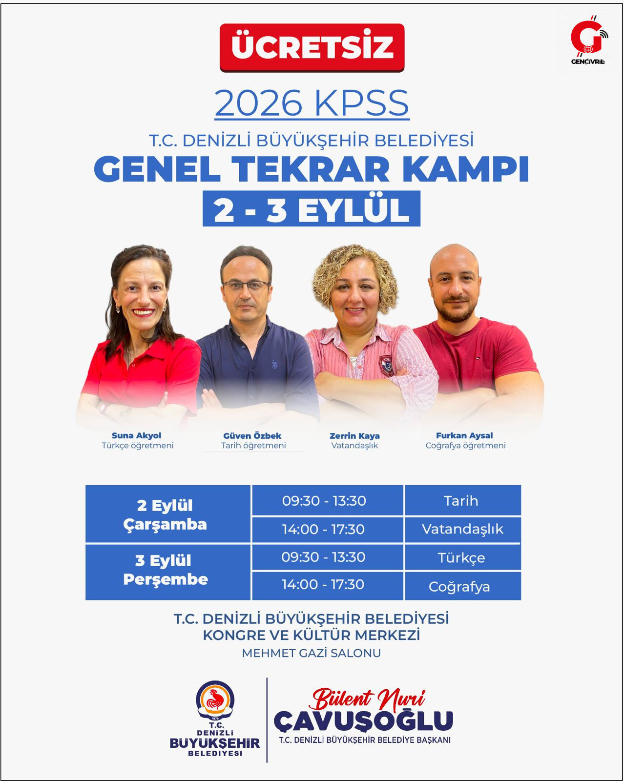 Denizli Büyükşehir’den Kpss Adaylarına Ücretsiz Genel Tekrar Kampı-1