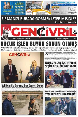 Genç Çivril Gazetesi 14 Mart 2024 Perşembe