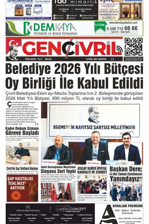 Genç Çivril Gazetesi 13 Ekim 2025