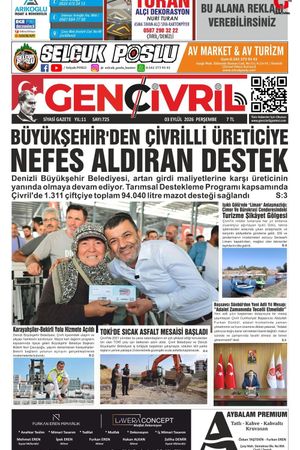 Genç Çivril Gazetesi 03 Eylül 2026 (725)