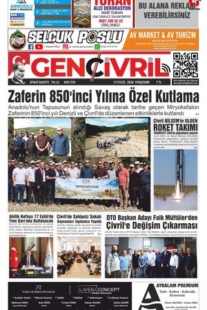 Genç Çivril Gazetesi 17 Eylül 2026 (729)